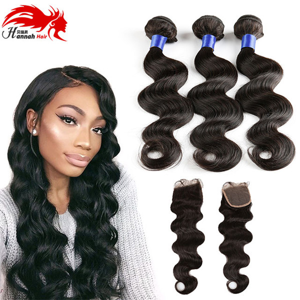 Brazilian Body Wave With Closure Brazilian Virgin Hair With Closure Rosa Hair Products Human Hair Weave 3 Bundles With Closure