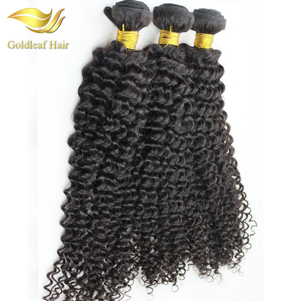 Goldleaf Hair Products Peruvian Virgin Hair Deep Curly 3 Bundles Curly Natural Virgin Human Hair Weave Brazilian Malaysian Deep Curly