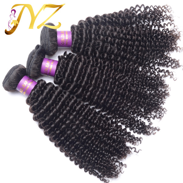 Goldleaf Mongolian kinky curly virgin hair 3 pieces/lot 100% brazilian human hair weaving kinky curly Peruvisan Malaysian Hair Extensions