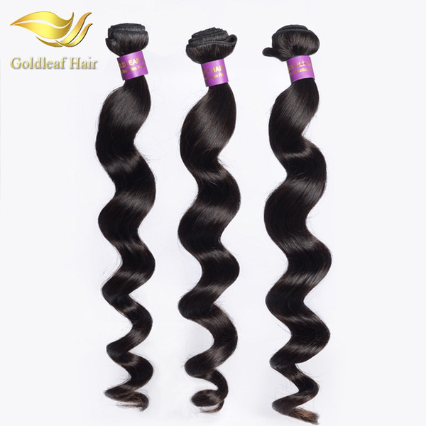 Indian Human Hair Loose Wave Extensions 1 Bundle Indian Loose Wave Brazialian Peruvian Malaysian Virgin Hair Loose Wave Hair Weaves