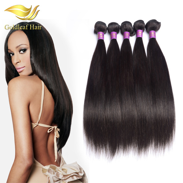 Goldleaf Hair Products Brazilian Virgin Hair Straight 3PCS/Lot Malaysian Peruvian Indian Human Hair Weave Brazilian Weft