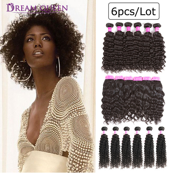 8A 100% Brazilian Kinky Curly Human Hair Weaves 6 Pcs Lot Natural Deep Water Wave Remy Malaysian Human Hair Extensions Wefts