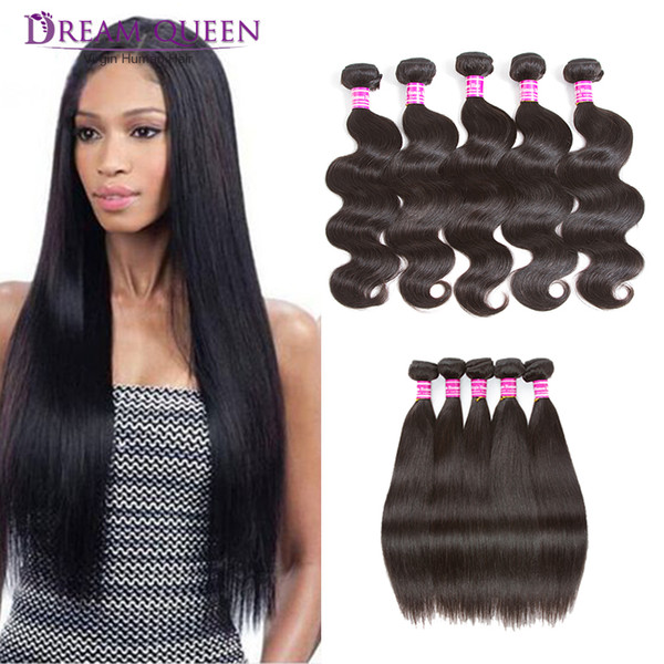 8A Wholesale Price Brazilian Straight Body Wave Malaysian Remy Human Hair Weaves 5 Bundles Natural Color Indian Peruvian Human Hair Weaves