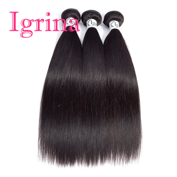 Igrina Raw Indian Virgin Hair Straight 3 Bundles Deals Unprocessed Good Cheap Weave Human Hair Extensions Mink Remy Silky Straight Hair