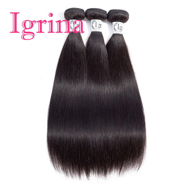 Igrina Brazilian Virgin Hair Straight 3 Bundles Deals Unprocessed Good Cheap Weave Human Hair Extensions Mink Remy Silky Straight Hair