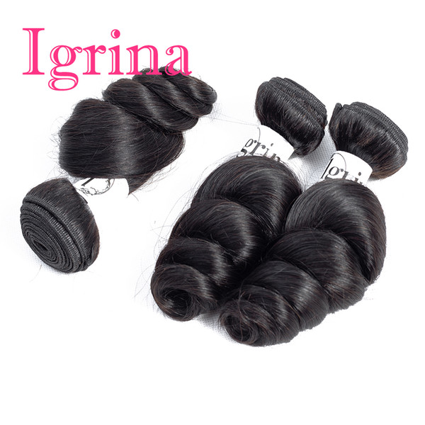 Igrina Malaysian Virgin Hair Loose Wave 3 Bundles Deals Loose Curl Unprocessed Human Hair Weave Bundles Malaysian Loose Wave Hair Extensions