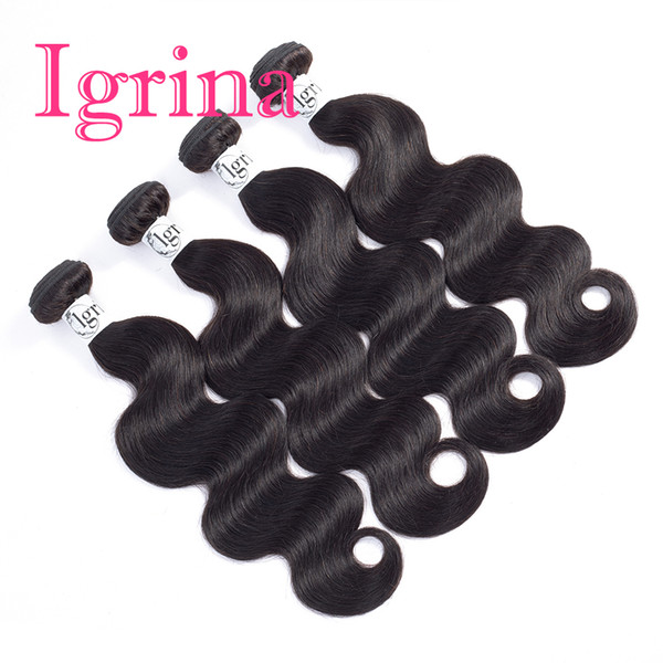 Igrina Indian Virgin Hair Body Wave 4 Bundles Deals 100% Unprocessed Weave Human Hair Bundles Body Wave Wet And Wavy Human Hair Extensions