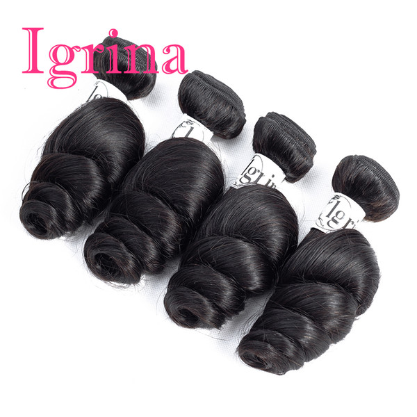 Igrina Peruvian Virgin Hair Loose Wave 4 Bundles Deals 100% Unprocessed Good Cheap Weave Human Hair Extensions Mink Wet And Wavy Remy Hair