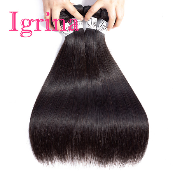 Igrina Indian Virgin Hair Straight 4 Bundles Deals Unprocessed Good Cheap Weave Human Hair Extensions Mink Remy Silky Straight Hair Pieces