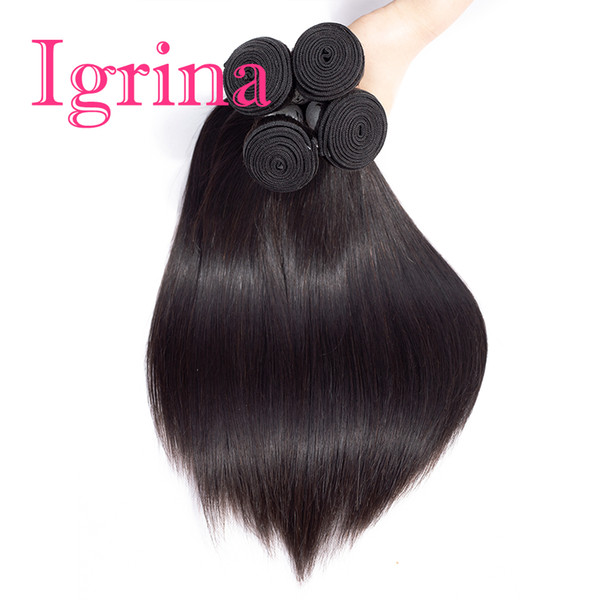 Igrina Malaysian Virgin Hair Straight 4 Bundles Deals Good Cheap Weave Unprocessed Remy Human Hair Bundles Malaysia Human Hair Extensions