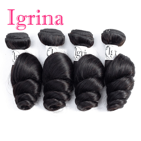 Igrina Brazilian Virgin Hair Loose Wave 4 Bundles Deals 100% Unprocessed Good Cheap Weave Human Hair Extensions Mink Wet And Wavy Remy Hair