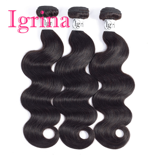 Igrina Brazilian Virgin Hair Body Wave 3 Bundles Deals 8A 100% Unprocessed Human Hair Weave Bundles Brazilian Body Wave Hair Extensions