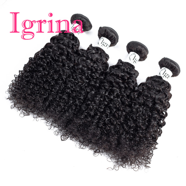 Igrina Peruvian Virgin Hair Curly 4 Bundles Deals 100% Unprocessed Good Cheap Weave Human Hair Extensions Remy Wet And Wavy Deep Curly Hair