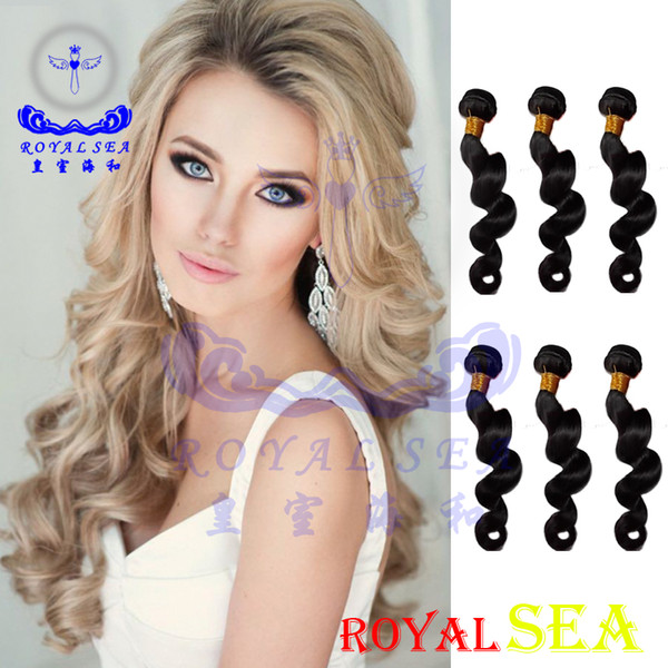 Royal Sea Hair New Arrival!!!Mix 3pcs 10-30inches Loose Wave Brazilian Peruvian Malaysian Indian Human Hair Weft Hair Weave