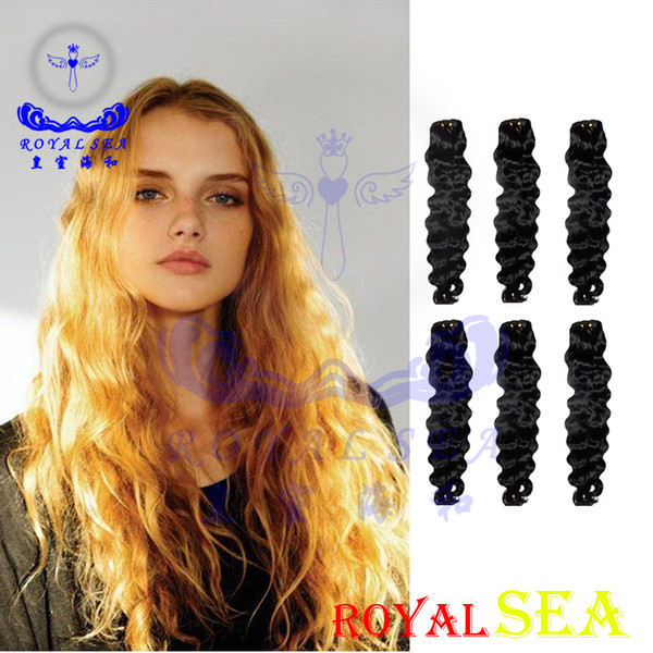 Royal Sea Brazilian Human Hair 100% Unprocessed Virgin Hair Water Wave Hair for Women with 6 Bundles Per Lot