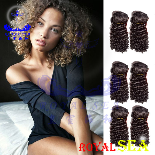 8A Brazilian Deep Wave Human Hair Bundles Kinky Curly Weave Weft Peruvian Malaysian Indian Mongolian Virgin Hair Deep Curly Hair Extensions