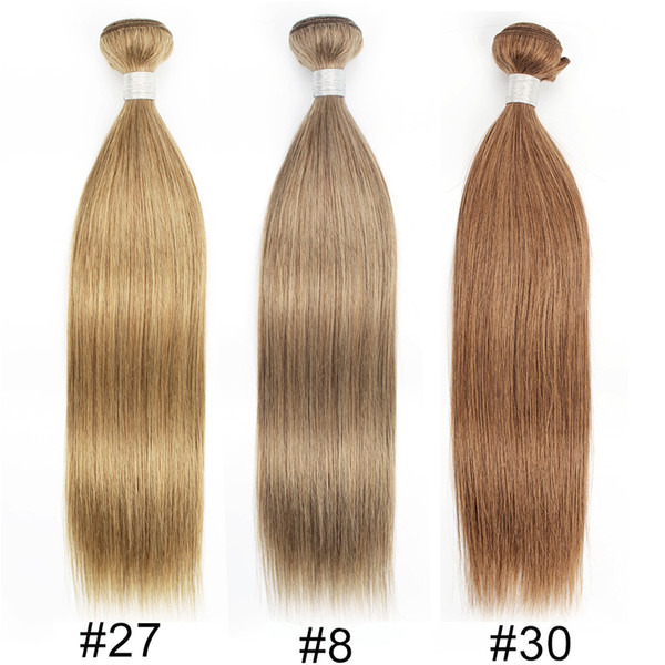 Kisshair Color 8 Light Brown Ash Blonde Color 27 Honey Blonde Brazilian Body Wave Remy Human Hair Weave Brazilian Virgin Hair Straight