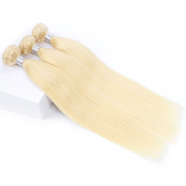 1kg Wholesale 10 bundles 613 Blonde Extensions Virgin Hair Straight Two Tone Ombre Brazilian Indian Peruvian Remy Human Hair Weave Bundle