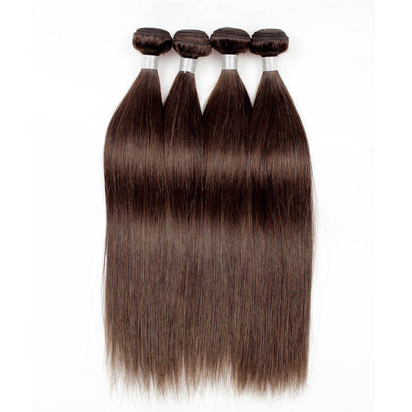 4Pcs Brazilian Straight Hair Weave Bundles Natural Color 2 Dark Brown Quality Remy Human Hair Extension Virgin Brazilian Hair Bundles