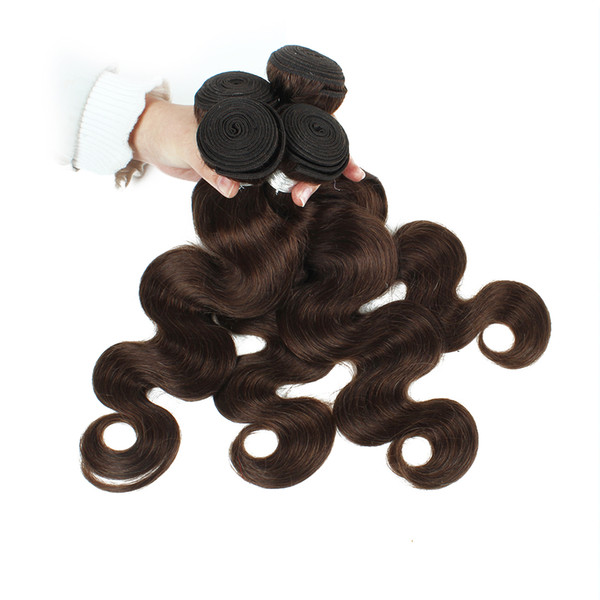 Brazilian Body Wave 4 Bundles Natural Color 2 Dark Brown Quality Remy Human Hair Extension Unprocessed Virgin Brazilian Hair Body Wave