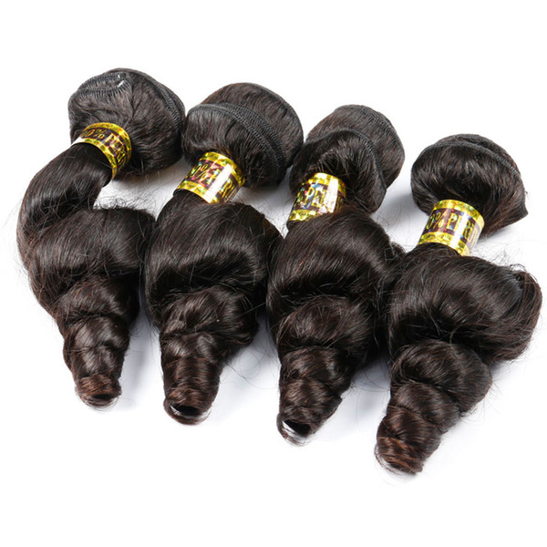 4 Bundles Loose Wave Virgin Hair Weave Bundles Processed Human Hair Extension Brazilian Malaysian Peruvian Hair Natural Color 2 4 Dark Brown