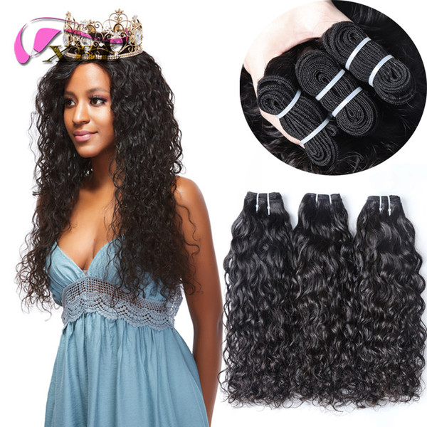 xblhair raw virgin indian hair water wave virgin human hair bundles wholesale price human hair extensions