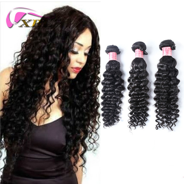 xblhair deep wave human hair extensions deep wave curly hair weaves virgin indian human hair bundles