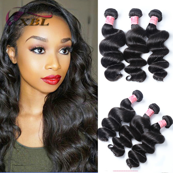 xblhair loose wave human hair extensions loose wave virgin human hair 300/400g remy human hair