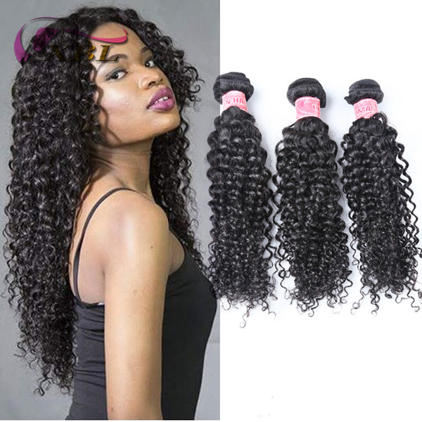 xblhair curly human hair extension curly human hair weave human hair bundles 3/4 pieces one set