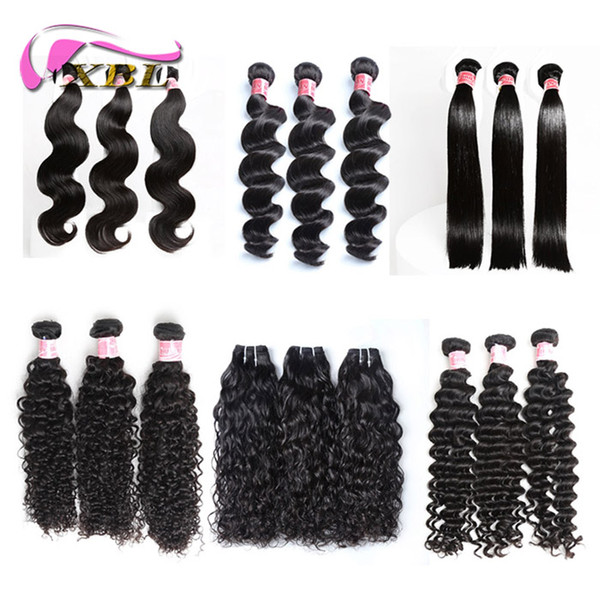 xblhair perruque cheveux humain all different human hair bundles texture one bag within 3/4 bundles