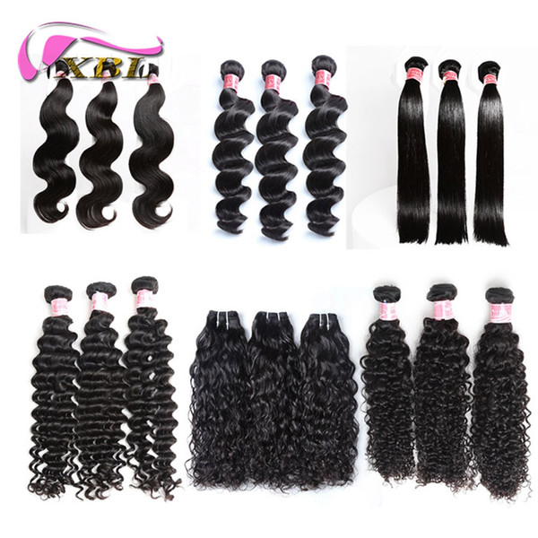 xblhair perruque cheveux humain bresiliens different hair style virgin human hair bundles sale more than 2 sets within free lace closure