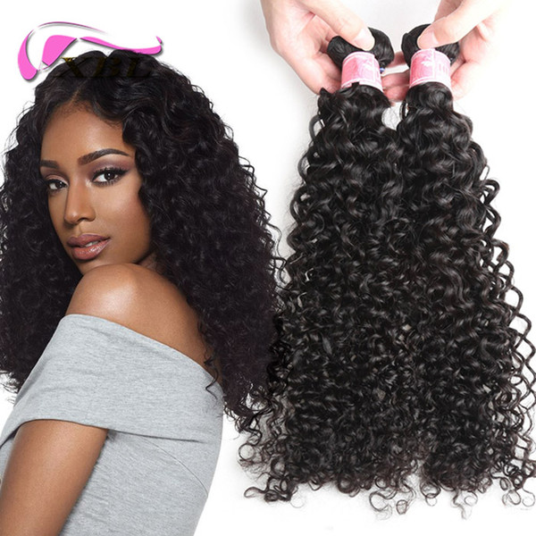 xblhair curly hair virgin human hair different hair style 3/4 bundles within 24 hours delivery