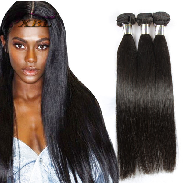 xblhair silky straight human hair extensions 14 16 18 brazilian hair 3 pieces one set silky straight human hair weave