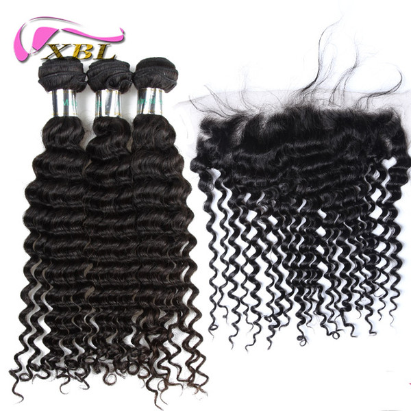 XBL Deep Wave Lace Frontal Malaysian Virgin Hair Lace Frontal Within Bundles Body Wave/Loose Wave/Straight/Curly