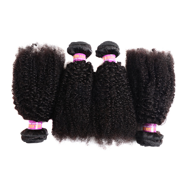 8A Afro Curly Monglian Virgin Hair Extensions 3 Bundles Natural Color Afro Kinky Curly 100% Human Hair Weaving 4B 4C Human Hair