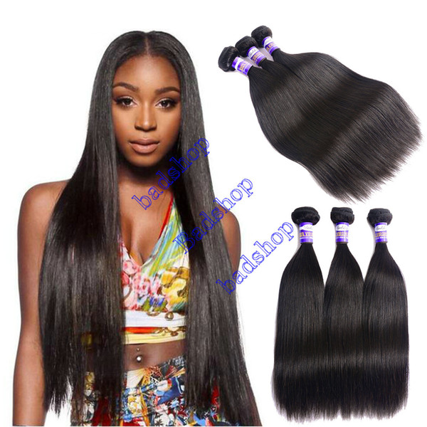 Grade 8A Badshop Brazilian Straight Hair Unprocessed Brazilian Virgin Human Hair Weave Bundles 100% Brazilian Vrgin Hair Straight