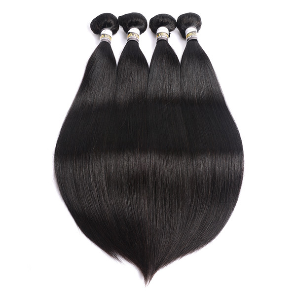 10A Raw Indian Hair Weave Bundles Natural Black Color Human Hair Weave Extension Straight Hair Bundles Can Be Dyed