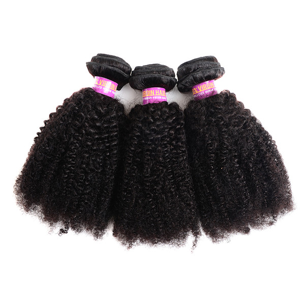 Indian Afro Kinky Curly Hair Weave 4 Bundles Natural Color 100% Human Hair Extensions 4B 4C Affro Curly Hair