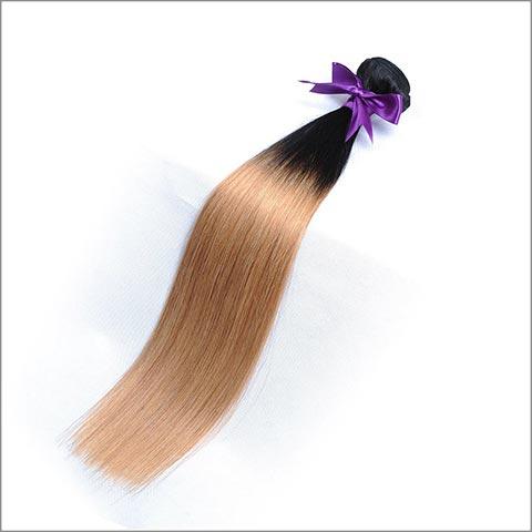 1B/4/27 Peruvian Straight Hair Weave 3 Piece Ombre Hair Extensions Three Tone Remy Hair Bundles 12-24inch