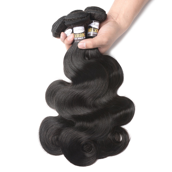 Peruvian Remy Hair Body Wave Hair Extensions 10-28 inch 100% Remy Human Hair Bundles Natural Color