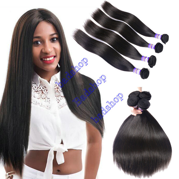 badshop hair Product Brazilian Hair Straight 3Bundles High quality Grade 7A 100% virgin human hair Weaves Dyeable 100g/pcs 