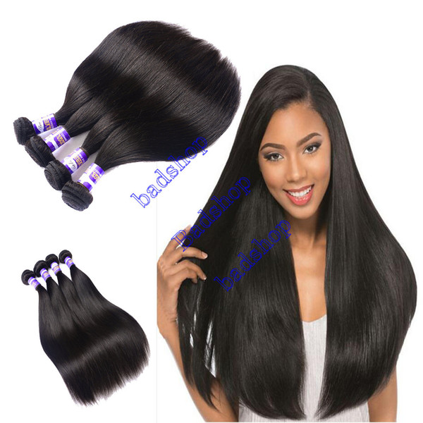 BADSHOP hair Hot Product Brazilian Hair Straight 4 Bundles High quality 100% Unprocessed human hair Weaves Dyeable NoTangle