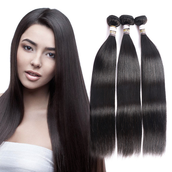 Badshop Hair Peruvian Straight Hair Natural Color 100% Remy Human Hair Weave 1 Bundle 10-28 inch 