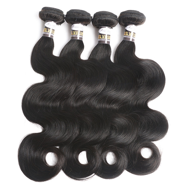 Malaysian Body Wave Hair Natural Black 10-28 Inch 100% Remy Human Hair Weave Bundles 3 Piece 