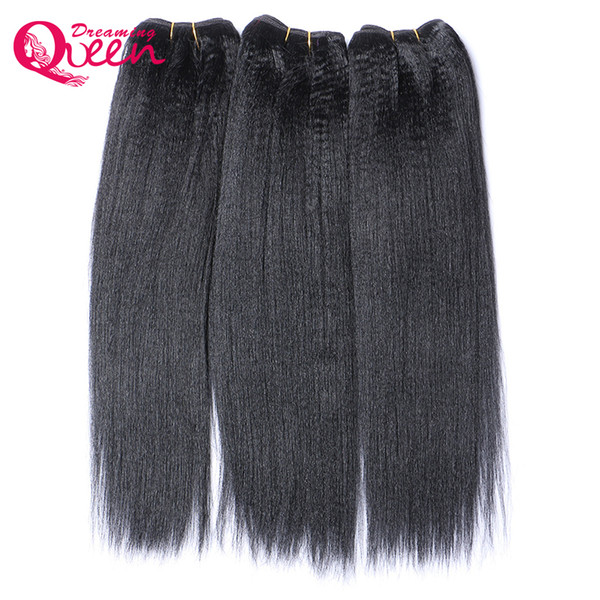 Brazilian Light Yaki Hair Bundles Virgin Human Hair Coarse Yaki India Yaki Weaves 100% Unprocessed Hair Natural Color 3 Pieces 