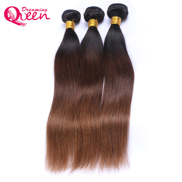 #1B 4 30 Color Ombre Brazilian Straight Hair BundlesOmbre Virgin Human Hair Extensions Hair Weave 3 Bundles 