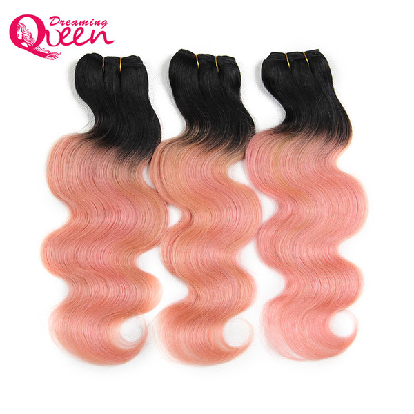 Rose Gold Color Ombre Brazilian Body Wave Ombre Virgin Human Hair Extension Weaves Bundles Hair 3 Bundles Ombre Hair Weave 