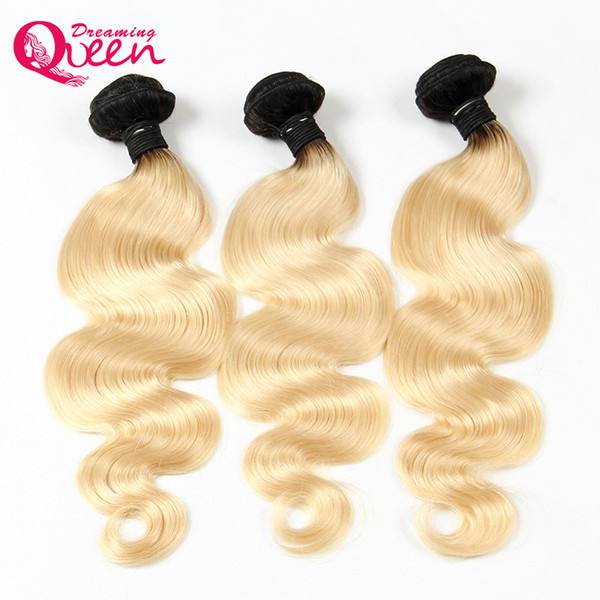 #1B 613 Blonde Body Wave Ombre Brazilian Human Hair Weave Brazilian Ombre Virgin Human Hair Extension 3 Bundles Blonde Hair Bundles