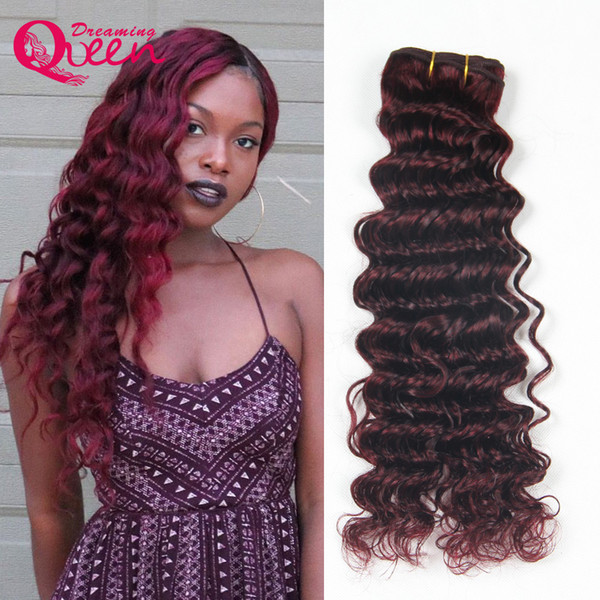 99J Burgundy Color Brazilian Deep Weve 100% Human Hair 3 Bundles Virgin Human Hair Extension Weave Dreaming Queen Hair 