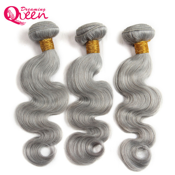 Grey Body Wave Human Hair Ombre Brazilian Virgin Human Hair Weave Gray Color Ombre Human Hair 3 Bundles 